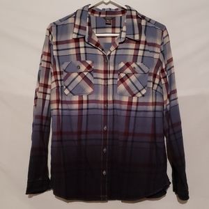 Eddie Bauer ombre blue flannel shirt